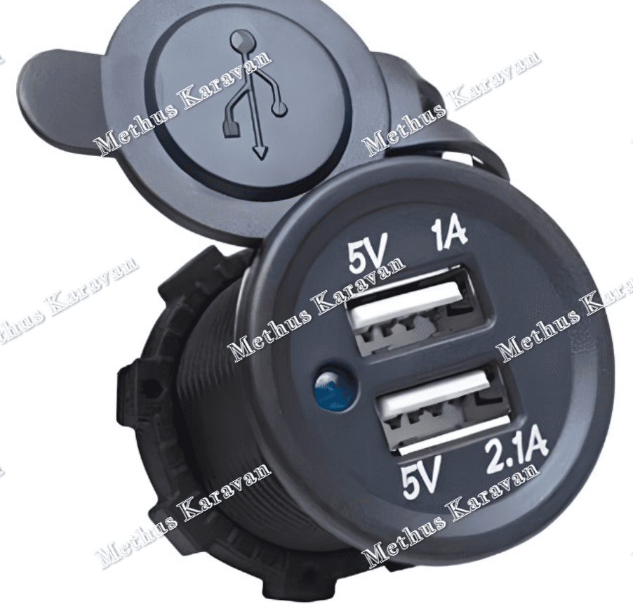 Methus Karavan 12V Siyah USB Şarj Soketi