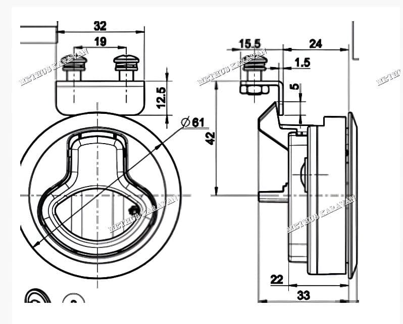 Sensation Gömme Çek Bırak 61 mm Krom Kulp