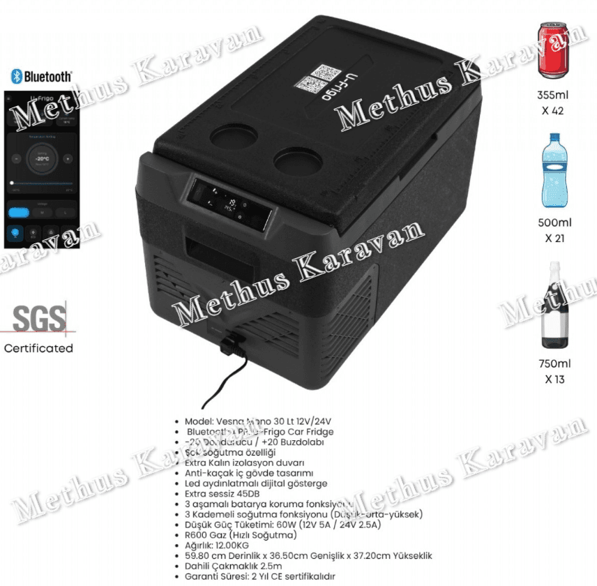U Frigo Vesna Mono 30 Lt 12V/24V Karavan Oto Buzdolabı