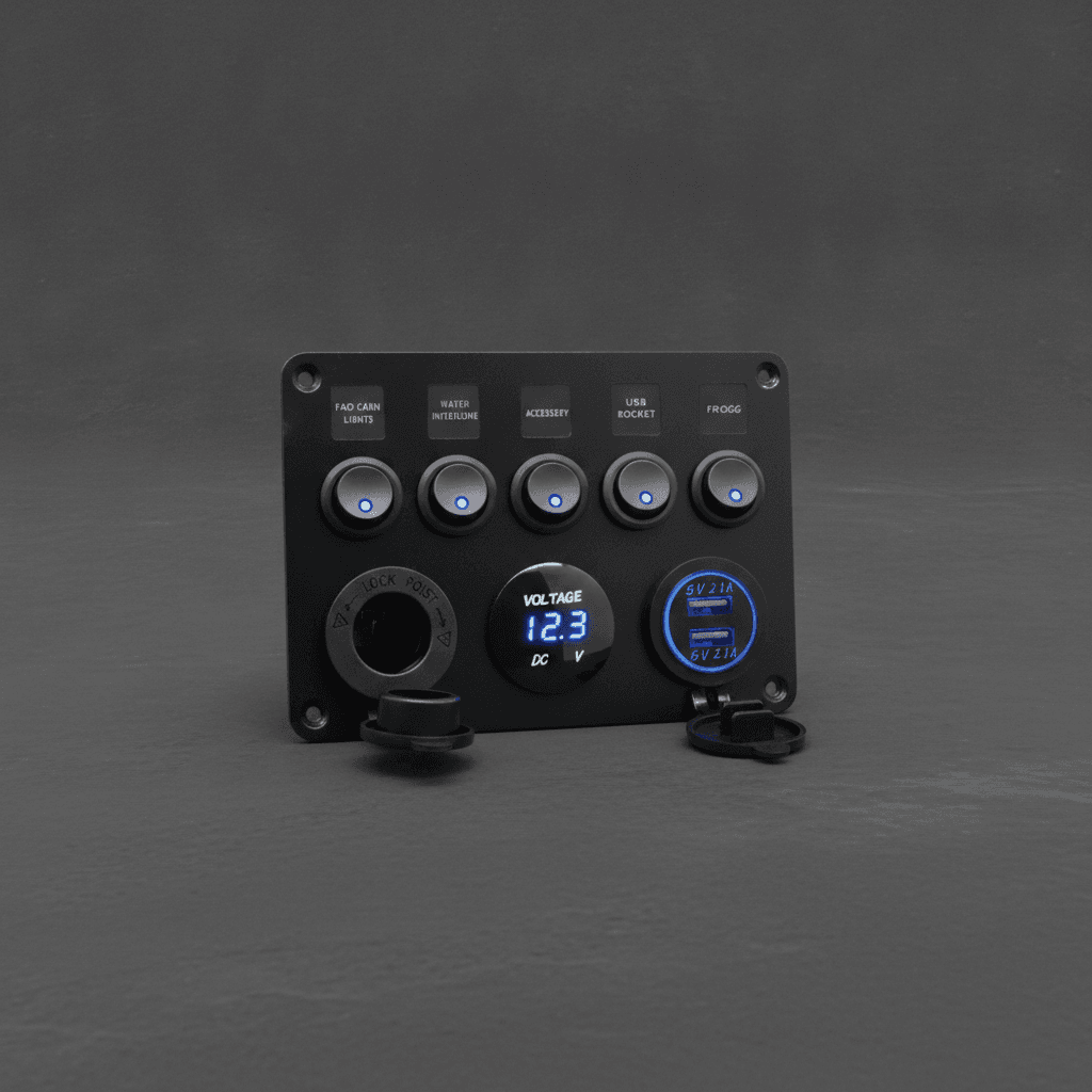 Methus Karavan 12/24V Kontrol Paneli Sigortalı 5'li Düğme