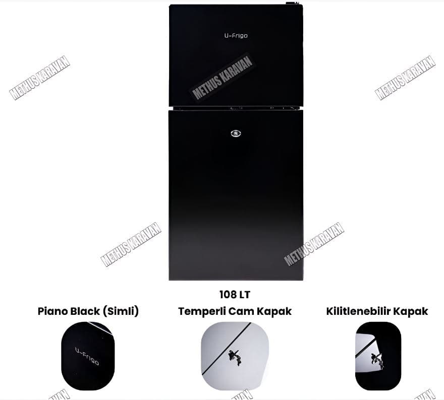 U Frigo 108 LT Limited Edition 12-24V Karavan Buzdolabı Siyah