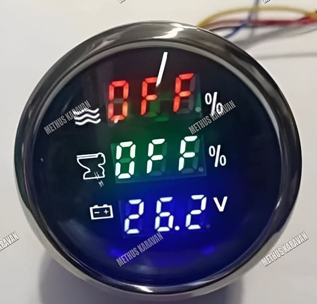 Methus Karavan Seviye Göstergesi 12/24V Üçlü Temiz ve Pis Su